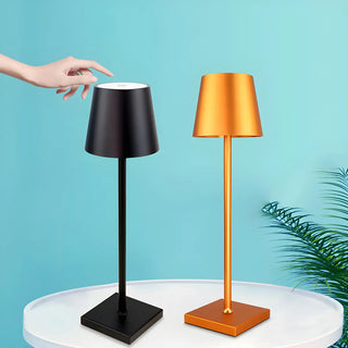Modern Simple Square Base Barrel Shade Metal Table Lamp Zawala Image - 3