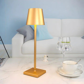 Modern Simple Square Base Barrel Shade Metal Table Lamp Zawala Image - 8