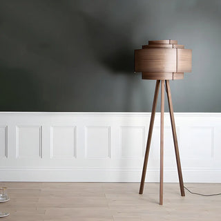ZOWALA - Modern Solid Wood Floor Lamp Image - 6