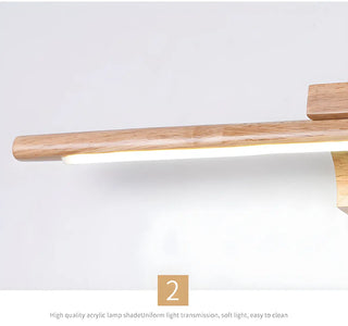 Minimalist Linear LED Wooden Wall Mount Vanity Light Zawala Image - 13