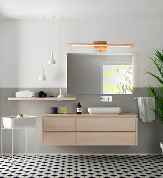 Minimalist Linear LED Wooden Wall Mount Vanity Light Zawala Image - 15