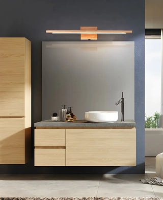 Minimalist Linear LED Wooden Wall Mount Vanity Light Zawala Image - 17