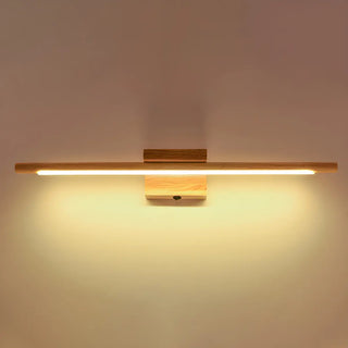 Minimalist Linear LED Wooden Wall Mount Vanity Light Zawala Image - 6