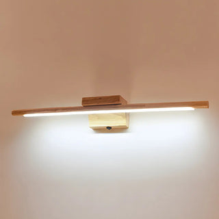 Minimalist Linear LED Wooden Wall Mount Vanity Light Zawala Image - 7