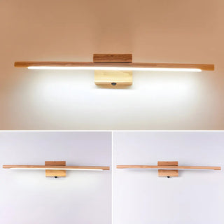 Minimalist Linear LED Wooden Wall Mount Vanity Light Zawala Image - 9