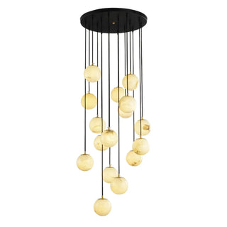 ZOWALA - Contemporary Globe Cluster Alabaster Staircase Pendant Light Image - 10