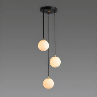 ZOWALA - Contemporary Globe Cluster Alabaster Staircase Pendant Light Image - 16