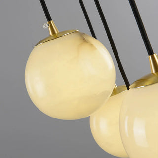 ZOWALA - Contemporary Globe Cluster Alabaster Staircase Pendant Light Image - 19