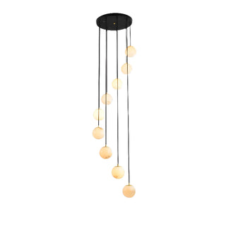 ZOWALA - Contemporary Globe Cluster Alabaster Staircase Pendant Light Image - 8