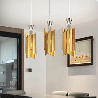 Modern Colorful Geometric Aluminum Corded Pendant Light Image - 1
