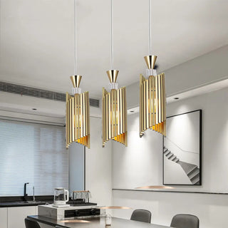 Modern Colorful Geometric Aluminum Corded Pendant Light Image - 2