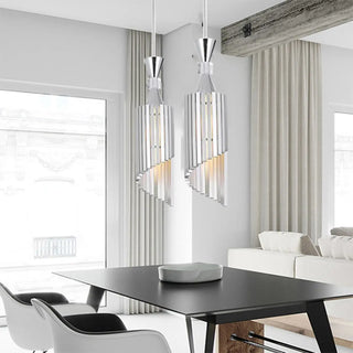 Modern Colorful Geometric Aluminum Corded Pendant Light Image - 3