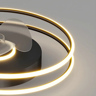 ZOWALA - Modern Spiral Gold Round LED Ceiling Fan Light Image - 13