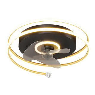 ZOWALA - Modern Spiral Gold Round LED Ceiling Fan Light Image - 14