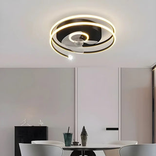 ZOWALA - Modern Spiral Gold Round LED Ceiling Fan Light Image - 6