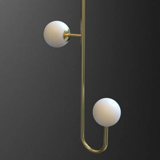 ZOWALA - Linear Spiral Glass Ball Metal Black Foyer Chandelier Image - 11