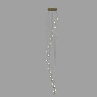 ZOWALA - Linear Spiral Glass Ball Metal Black Foyer Chandelier Image - 12