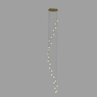 ZOWALA - Linear Spiral Glass Ball Metal Black Foyer Chandelier Image - 14
