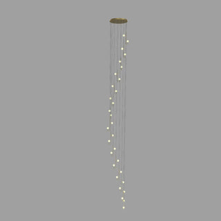 ZOWALA - Linear Spiral Glass Ball Metal Black Foyer Chandelier Image - 16