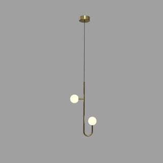 ZOWALA - Linear Spiral Glass Ball Metal Black Foyer Chandelier Image - 6