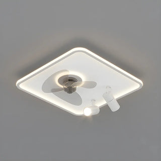 Modern Square Polished Finish Ceiling Fan with Light Zowala Image - 10