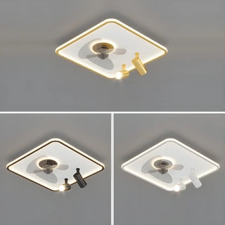 Modern Square Polished Finish Ceiling Fan with Light Zowala Image - 6
