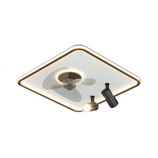 Modern Square Polished Finish Ceiling Fan with Light Zowala Image - 7