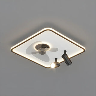 Modern Square Polished Finish Ceiling Fan with Light Zowala Image - 8
