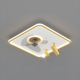 Modern Square Polished Finish Ceiling Fan with Light Zowala Image - 9