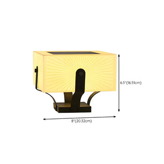 Creative White Square Metal Solar Outdoor Post Lamp Zawala #size