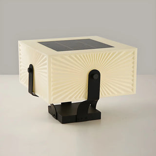 Creative White Square Metal Solar Outdoor Post Lamp Zawala Image - 2