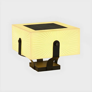 Creative White Square Metal Solar Outdoor Post Lamp Zawala Image - 3