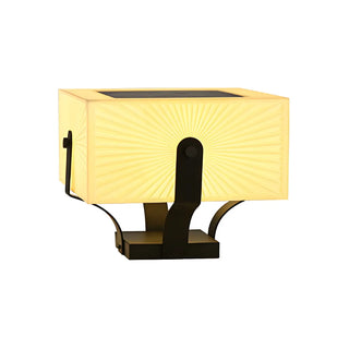 Creative White Square Metal Solar Outdoor Post Lamp Zawala Image - 8