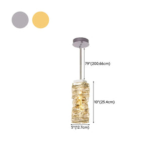 ZOWALA - Modern Stacked Crystal Square Gold Pendant Light Image - 13