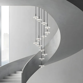 ZOWALA - Modern Staircase Clear Acrylic Spiral LED Pendant Light Image - 1