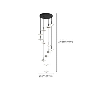 ZOWALA - Modern Staircase Clear Acrylic Spiral LED Pendant Light Image - 15