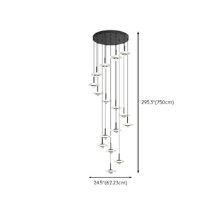 ZOWALA - Modern Staircase Clear Acrylic Spiral LED Pendant Light Image - 16