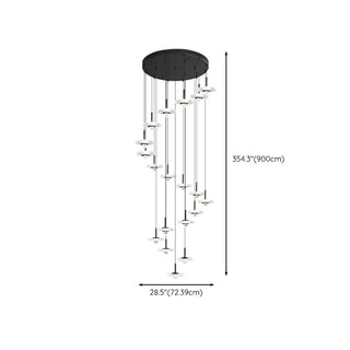 ZOWALA - Modern Staircase Clear Acrylic Spiral LED Pendant Light Image - 17