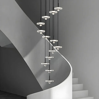ZOWALA - Modern Staircase Clear Acrylic Spiral LED Pendant Light Image - 3