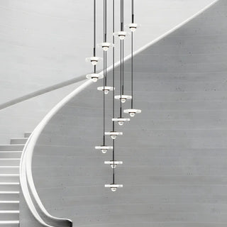 ZOWALA - Modern Staircase Clear Acrylic Spiral LED Pendant Light Image - 4