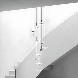 ZOWALA - Modern Staircase Clear Acrylic Spiral LED Pendant Light Image - 5