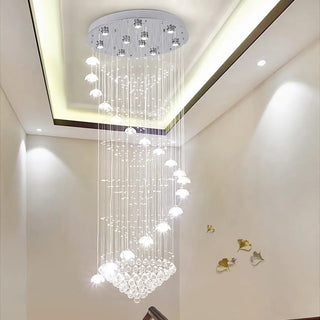 ZOWALA - Modern Spiral Crystal Chandelier Pendant Light Stairwell Image - 1