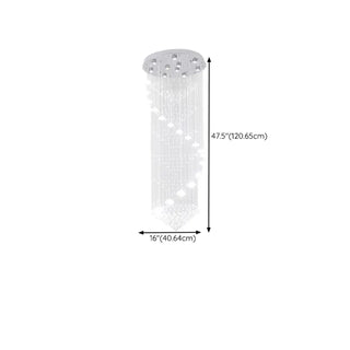 ZOWALA - Modern Spiral Crystal Chandelier Pendant Light Stairwell #size