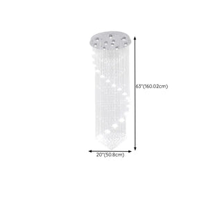 ZOWALA - Modern Spiral Crystal Chandelier Pendant Light Stairwell Image - 11