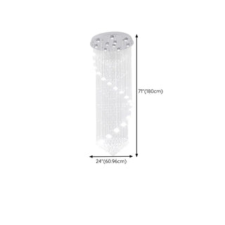 ZOWALA - Modern Spiral Crystal Chandelier Pendant Light Stairwell Image - 12