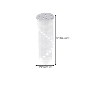 ZOWALA - Modern Spiral Crystal Chandelier Pendant Light Stairwell Image - 13