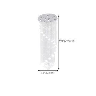 ZOWALA - Modern Spiral Crystal Chandelier Pendant Light Stairwell Image - 14