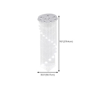 ZOWALA - Modern Spiral Crystal Chandelier Pendant Light Stairwell Image - 15