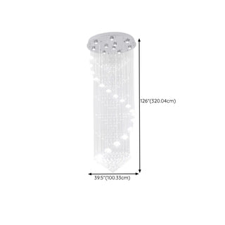 ZOWALA - Modern Spiral Crystal Chandelier Pendant Light Stairwell Image - 16