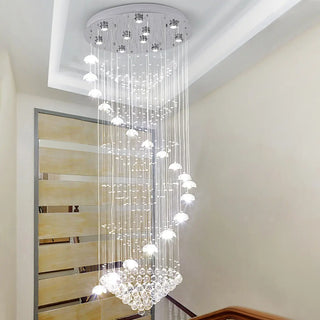 ZOWALA - Modern Spiral Crystal Chandelier Pendant Light Stairwell Image - 2